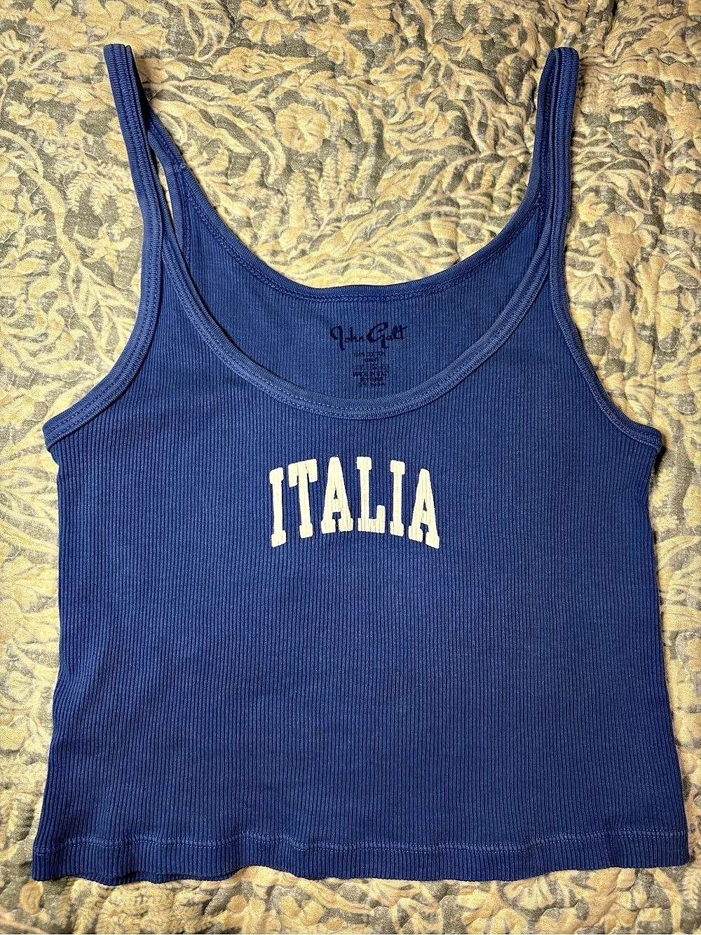 John Galt Italia Ribbed Tank Top Electric Blue